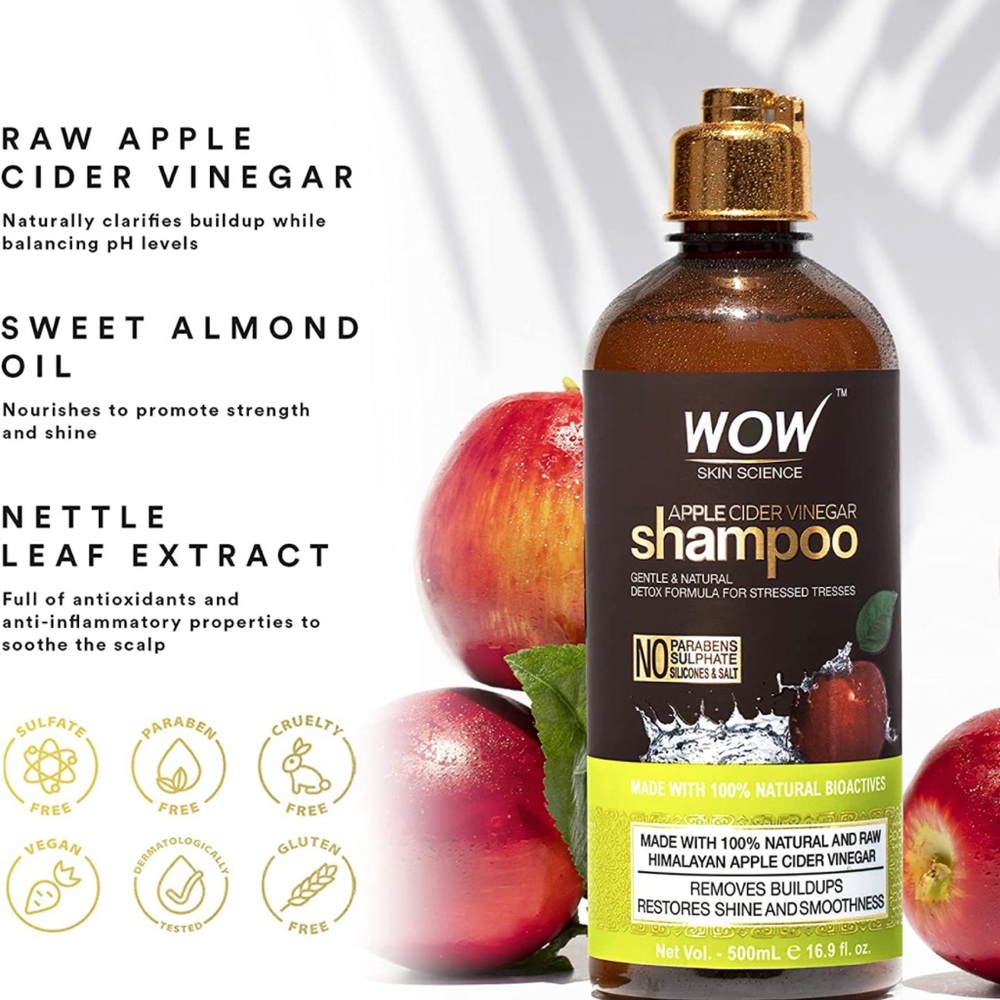 🌟2for$20🌟 New WOW Apple Cider Vinegar Shampoo (16.9 fl.oz)